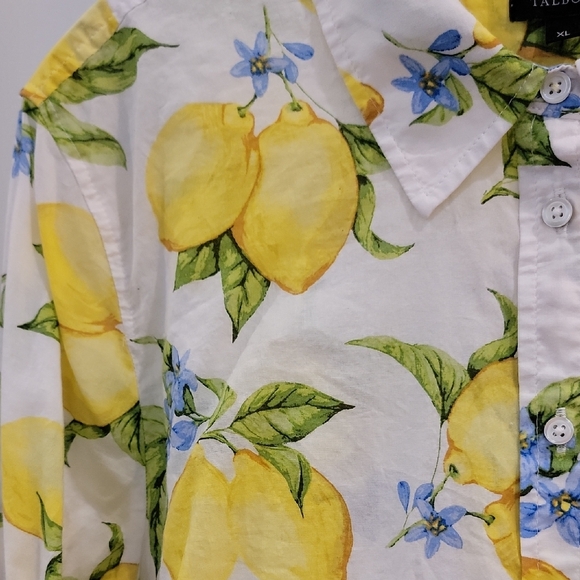 Talbots Floral Lemon Print Blouse - Picture 3 of 4